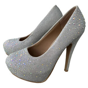 🌞 Delicacy Womens Shoes Size 7.5 SPARKLE Aurora Borealis Rhinestones Platform